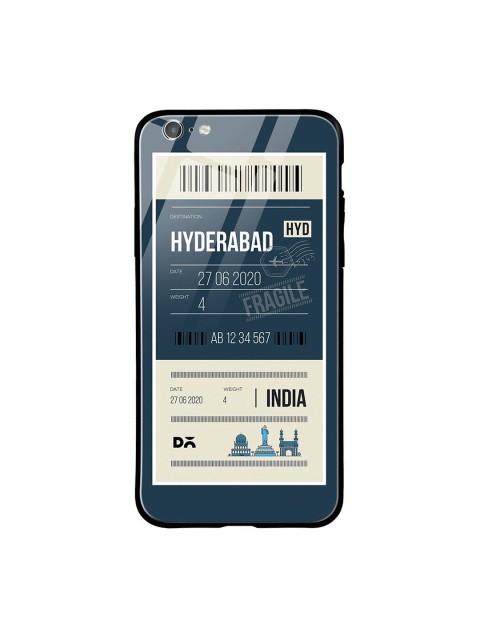 

DailyObjects Teal Blue & White Hyderabad City Tag iPhone 6 Glass Case