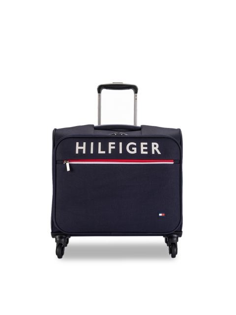 

Tommy Hilfiger Navy Blue Solid Soft-Sided Cabin Overnighter Suitcase