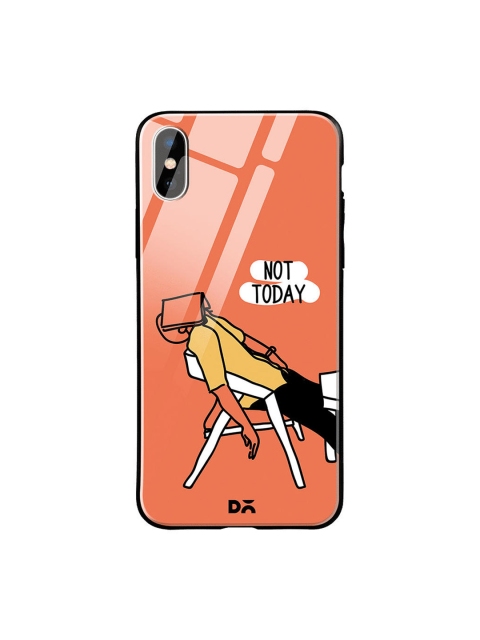 

DailyObjects Orange & Yellow Not Today iPhone XS Glass Case