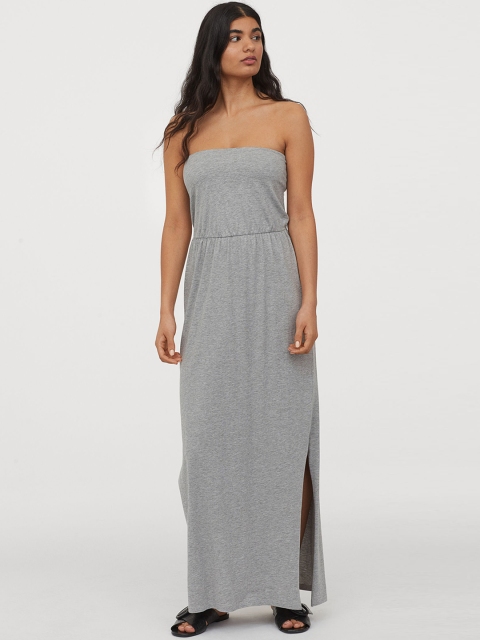 

H&M Women Grey Solid Maxi Dress