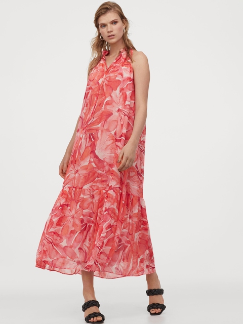 

H&M Women Pink Printed Maxi Sustainable Dress
