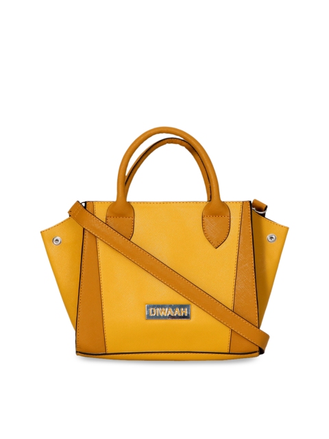 

Diwaah Yellow & Mustard Yellow Colourblocked Handheld Bag