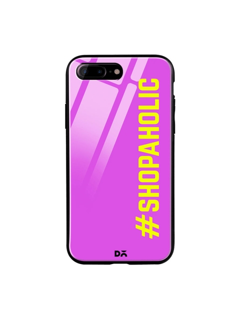 

DailyObjects Purple & Yellow Shopaholic iPhone 7 Plus Glass Case