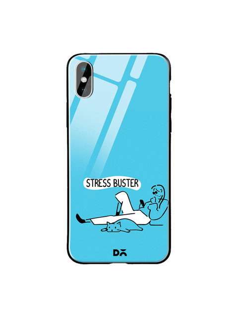 

DailyObjects Blue & White Stress Buster iPhone XS Max Glass Case