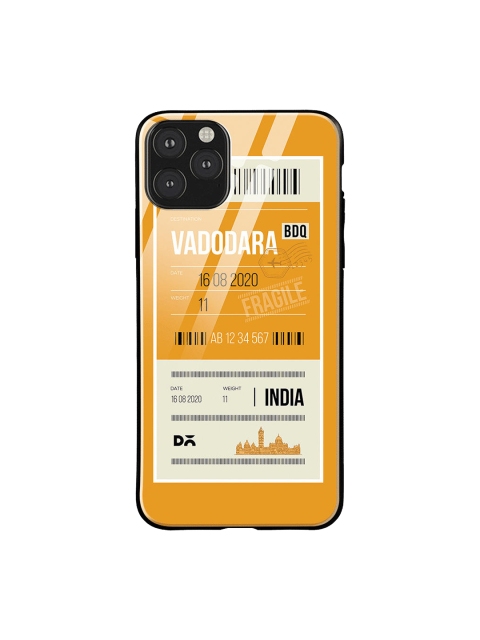 

DailyObjects Mustard Yellow & White Vadodara City Tag iPhone 11 Pro Max Glass Case