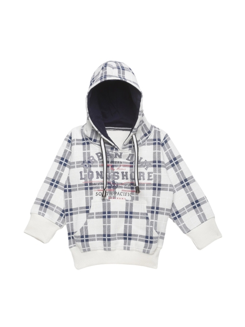 

FLENZA Boys White & Blue Checked Hooded Sweatshirt