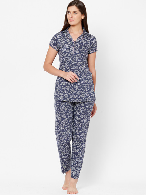 

Juliet Women Grey Printed Night suit