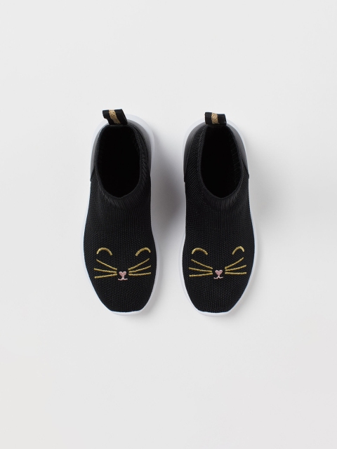 

H&M Girls Black & Gold Fully-fashioned Hi-top Sneakers