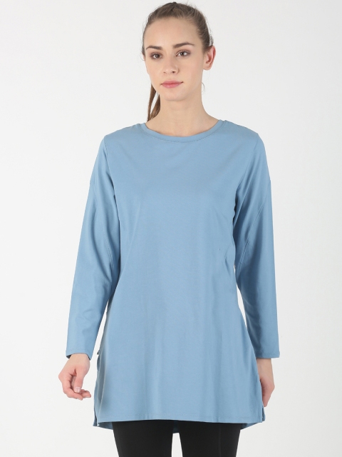 

Soul Space Women Blue Solid A-Line Top
