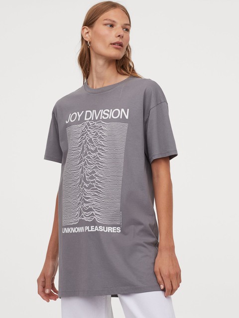 

H&M Women Grey Printed T-shirt Dress