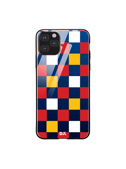 

DailyObjects Red & Navy Blue Quartet Checks 3 iPhone 11 Pro Max Glass Case