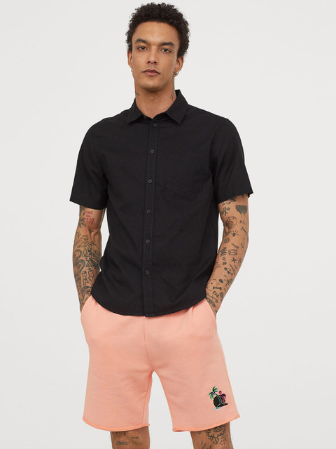 

H&M Men Orange Solid Low-Crotch Sweatshirt Shorts