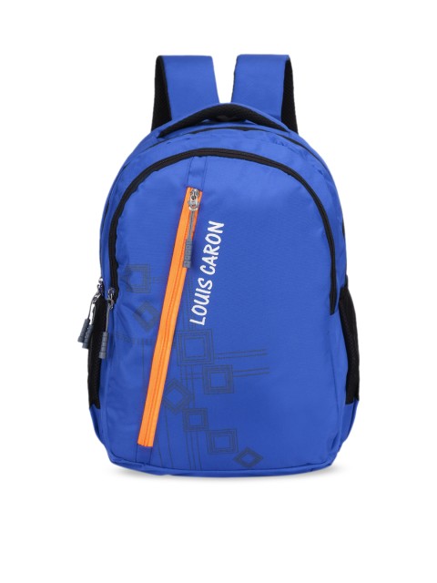 

LOUIS CARON Unisex Blue Brand Logo Printed Backpack