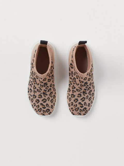 

H&M Girls Beige Printed Fully-Fashioned Hi-Tops