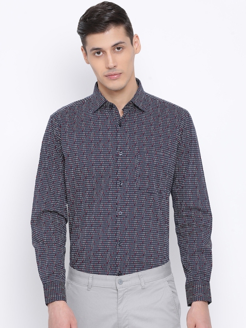 

Richlook Men Navy Blue & White Slim Fit Printed Casual Shirt