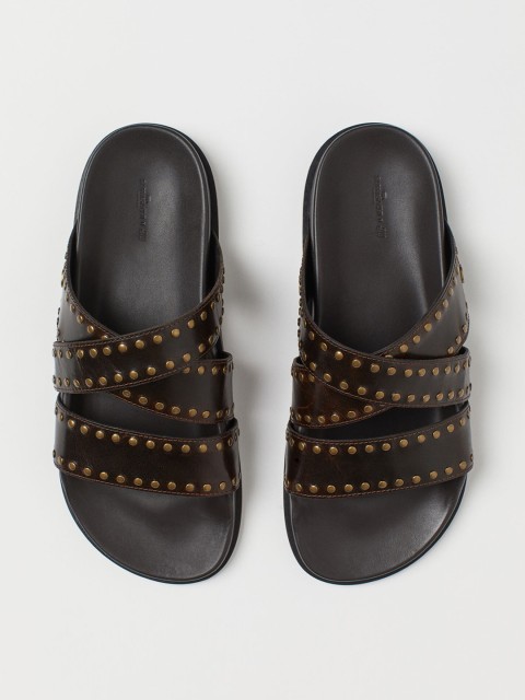 

SABYASACHI x H&M Men Brown Leather Slides