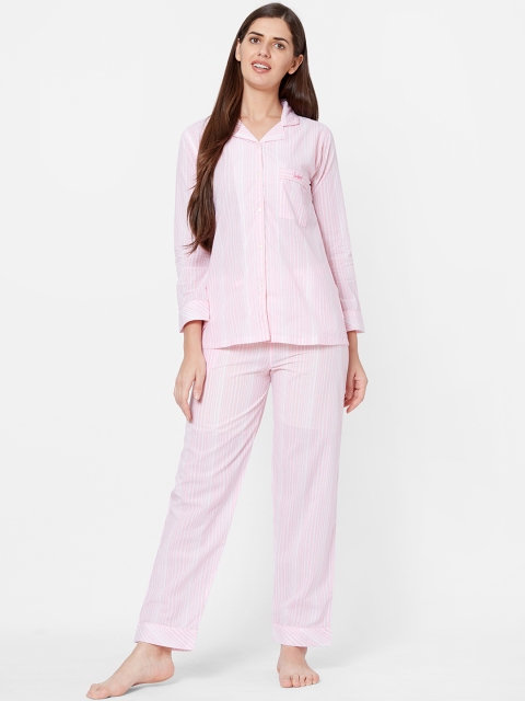 

Juliet Women Pink Striped Night suit