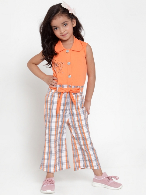 

Aarika Girls Orange & White Embellished Top with Palazzos