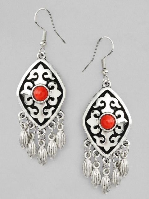 

TOKYO TALKIES X rubans FASHION ACCESSORIES Silver-Plated & Red Classic Drop Earrings