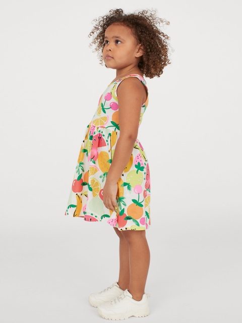 

H&M Girls White & Orange Patterned Jersey Dress