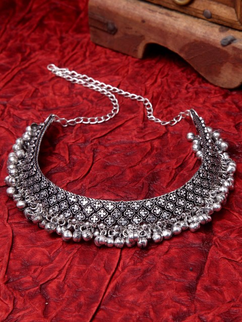 

Moedbuille Silver-Plated Handcrafted Oxidised Choker