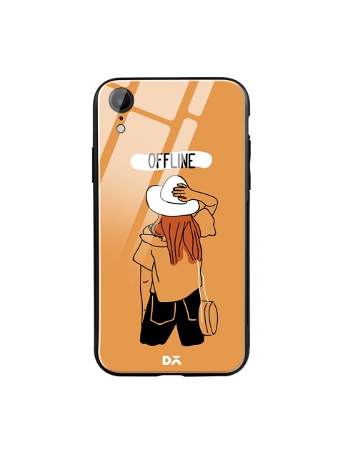 

DailyObjects Orange & White Offline iPhone XR Glass Case