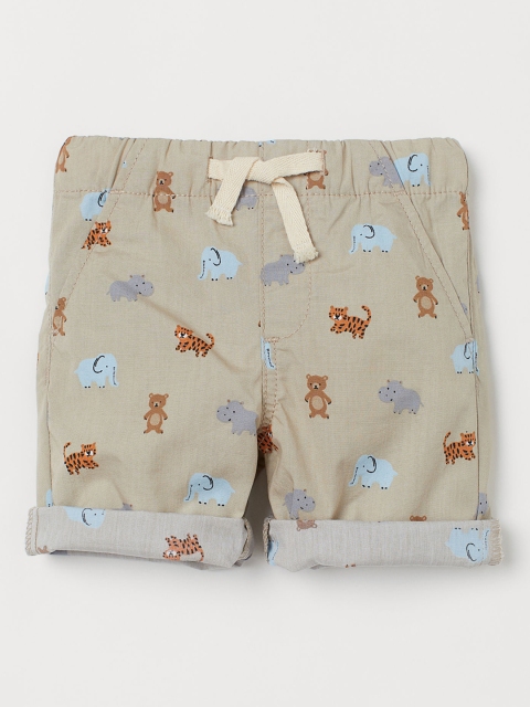 

H&M Boys Beige Printed Cotton Shorts