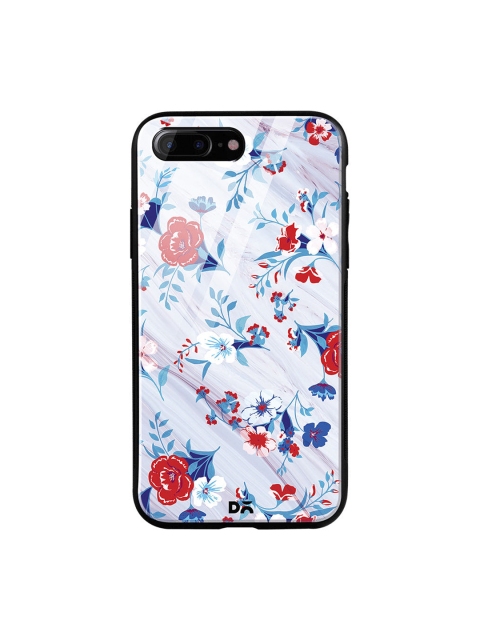 

DailyObjects Grey & Blue Marble Flowers iPhone 7 Plus Glass Case