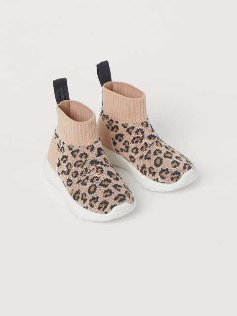 

H&M Unisex Kids Beige & Brown Printed Fully-Fashioned Trainers