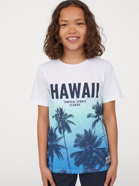 

H&M Boys White Tropical Print Tshirt