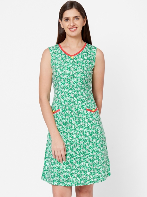 

Juliet Women Green Printed Sleep Shirt