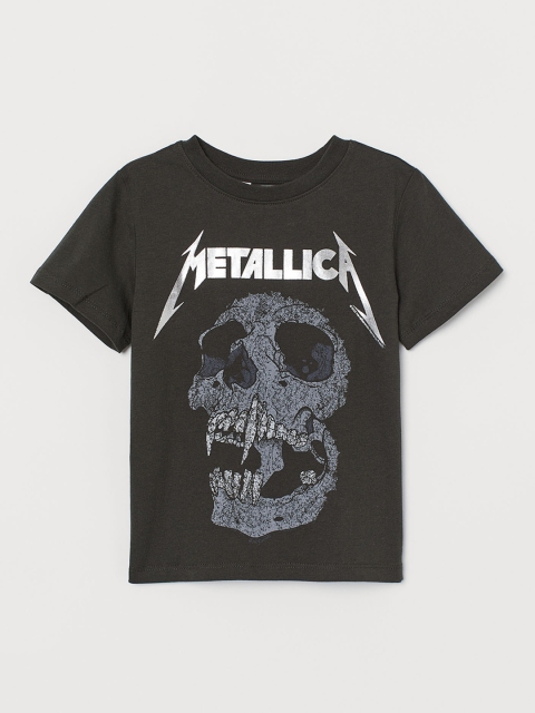 

H&M Boys Black Printed T-shirt