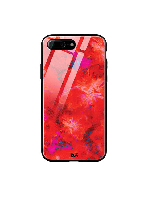 

DailyObjects Red & Pink Large Marble Flowers iPhone 7 Plus Glass Case