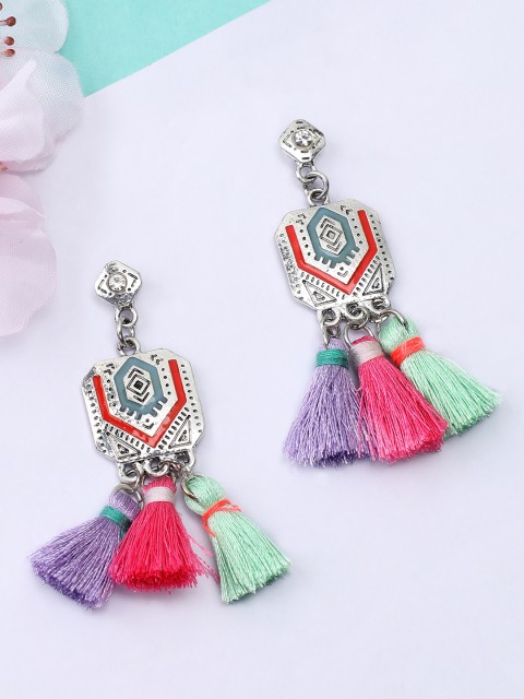 

TOKYO TALKIES X rubans FASHION ACCESSORIES Silver-Plated & Red Classic Drop Earrings