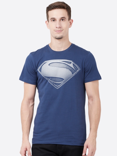 

Free Authority Men Blue Superman Printed Round Neck T-shirt