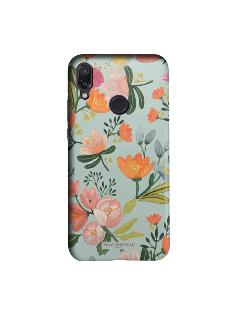 

macmerise Sea-Green & Pink Aqua Handpainted Flower Sublime Xiaomi Redmi Note 7 Pro Back Cover