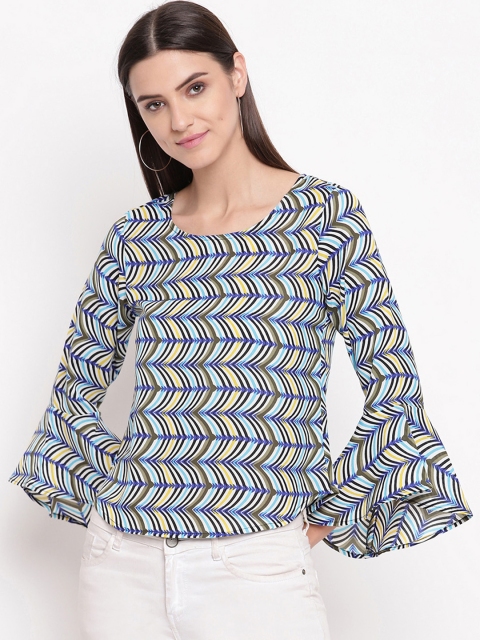 

AKIMIA Women Multicoloured Printed Bell Sleeves Top, Multi