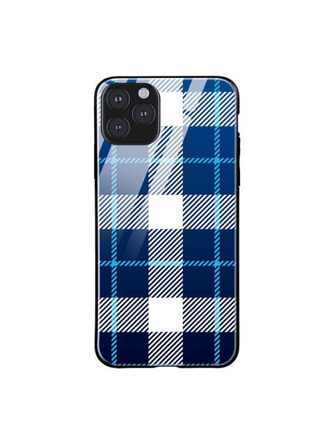 DailyObjects Blue & White Nightfall Rope Checks iPhone 11 Pro Max Glass Case