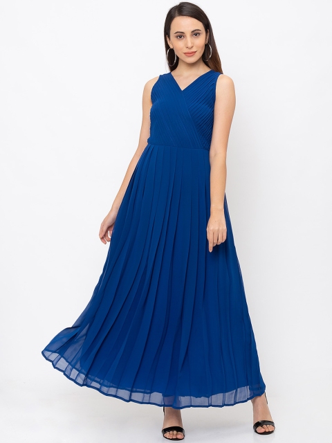 

Iti Women Blue Solid Maxi Dress