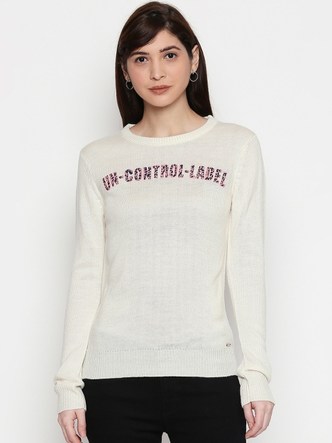 

Manola Women Cream-Coloured Printed Pullover