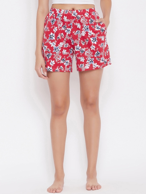 

Clovia Women Red Printed Lounge Shorts