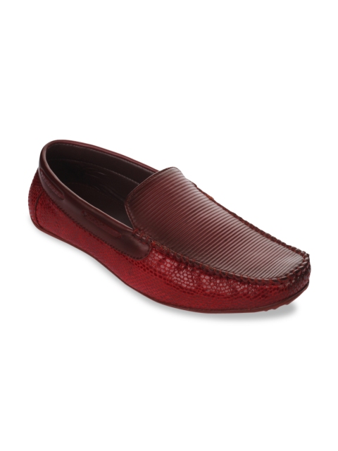 

Liberty Men Red Textured Leather Loafers