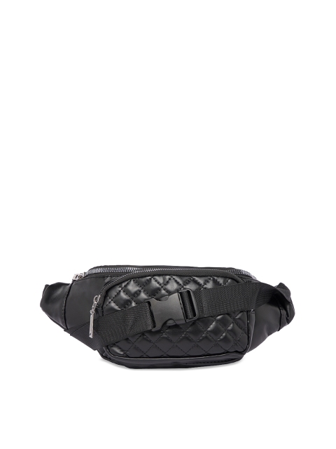 

Satchel Bags Women Black Quilted Waist Pouch With Front Pouch