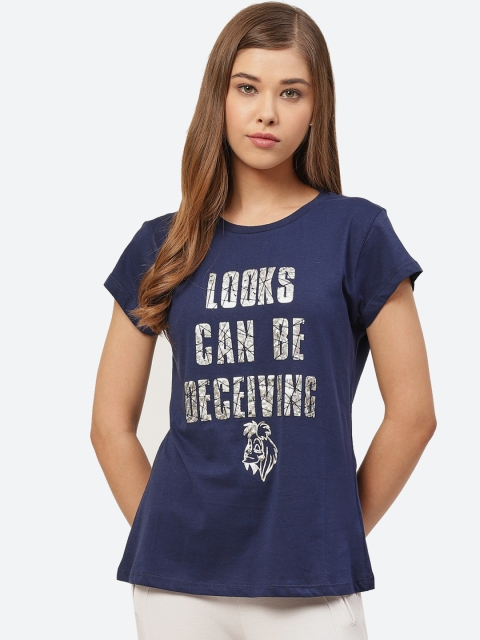 

Free Authority Disney Villains Featured Blue Tshirt for Women, Navy blue