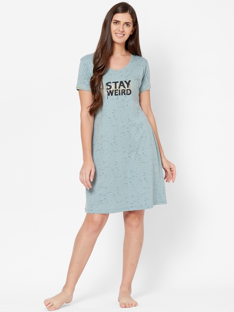 

Juliet Women Mint Green Printed Sleep Shirt