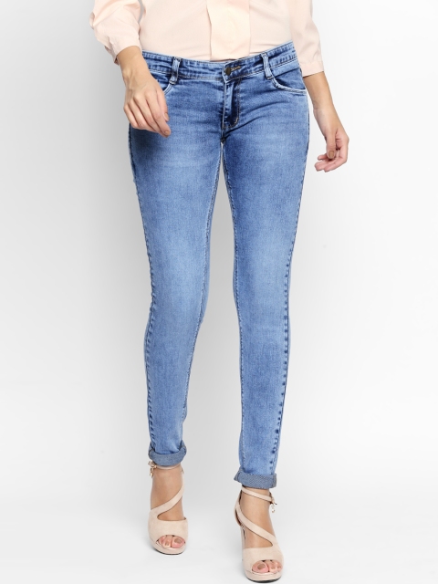 

PURPLE WATER Women Blue Slim Fit Mid-Rise Clean Look Stretchable Jeans