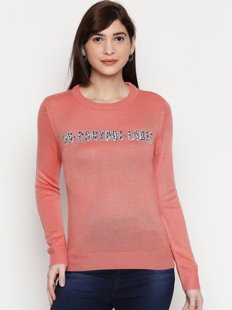 

Manola Women Peach-Coloured Printed Pullover Sweater