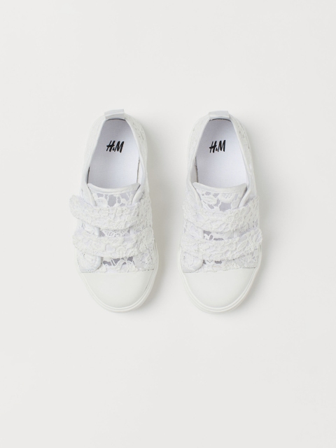 

H&M Girls White Woven-Design Trainers