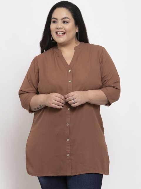 

plusS Women Brown Solid Tunic