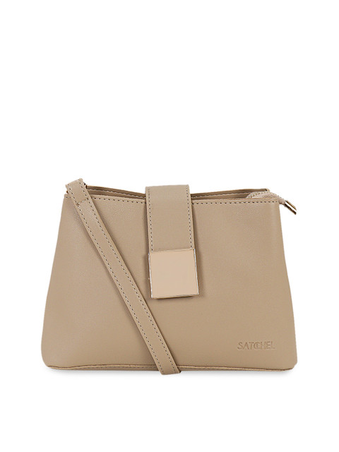 

Satchel Bags Beige Solid Sling Bag